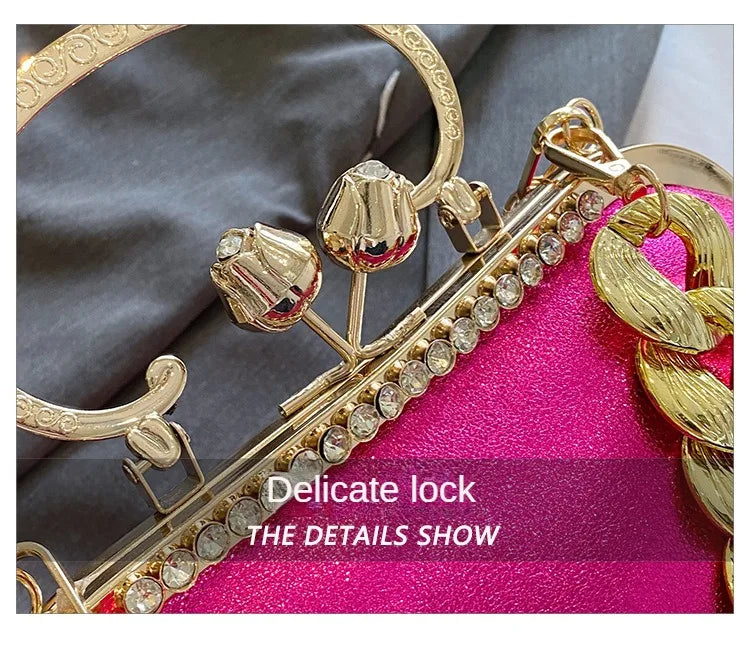 2024 Luxury Women Gold Green Chain Messenger Bags PU Leather Shoulder Bags Shell Clip Designer Handbag And Purse Wedding Clutch