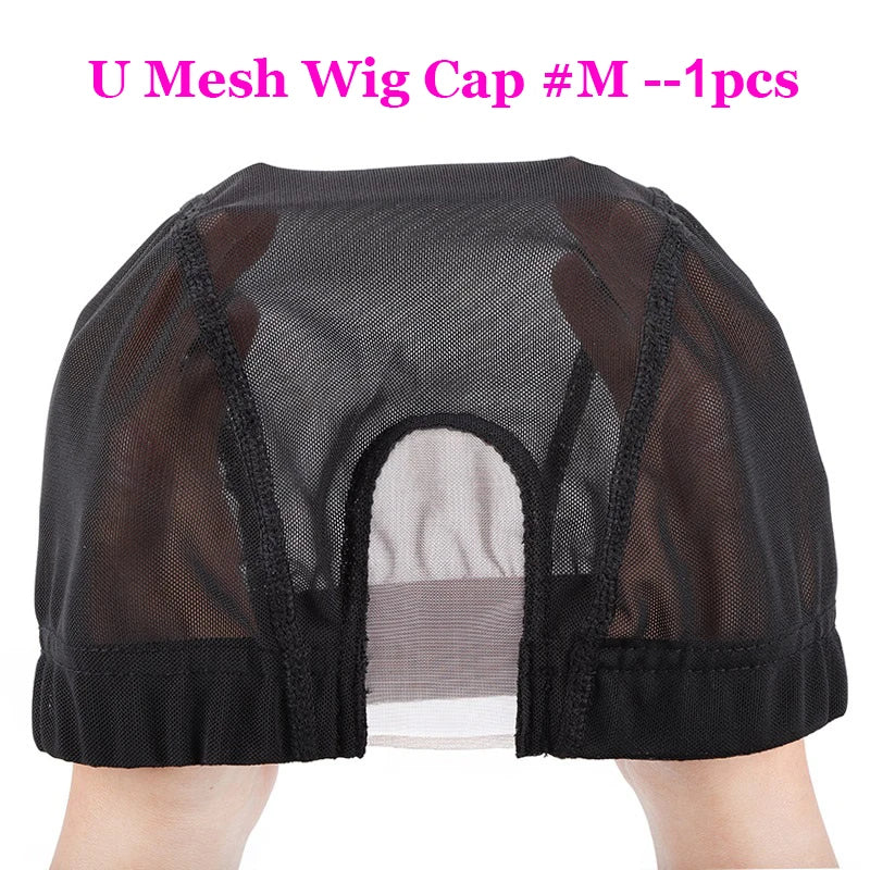 S/M/L Elastic Glueless Wig Cap With U Part Lace For Wig Making Easier Sew In Hair Stretchable Weaving Cap Hairnet Wig Liner 1Pcs
