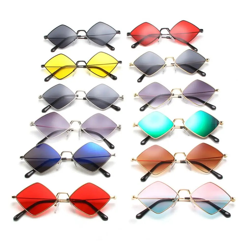 Square Polygonal Women Sunglasses 2025 Vintage Brand Diamond Rhombus Ladies Sun Glasses Men Female Fashion UV400 Shades Eyewear