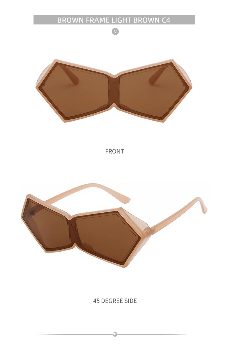 Oversized Square Punk One-piece Sunglasses Women 2024 Luxury Brand Big Frame Shield Sun Glasses For Ladies Wrap Eyewear Goggle