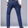 2024 New Business Men's Jeans Casual Straight Stretch Fashion Classic Blue Black Work Denim Trousers Male Brand Clothing