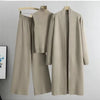 2024 New Autumn 3 Piece Women Cardigan Tracksuits Fashion Knitted Pant Set Winter Ladies Solid Sweater Suit Vintage Fashion