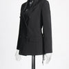TWOTWINSTYLE Patchwork Diamonds Backless Blazer For Women Notched Collar Long Sleeve Spliced Button Chic Blazers Female Style