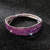 5Pcs/Lot Elastic Crystal Bracelets 2mm Charming Gold Color Crystal Rhinestones Metal Bangle Bracelet Jewelry DIY Gift