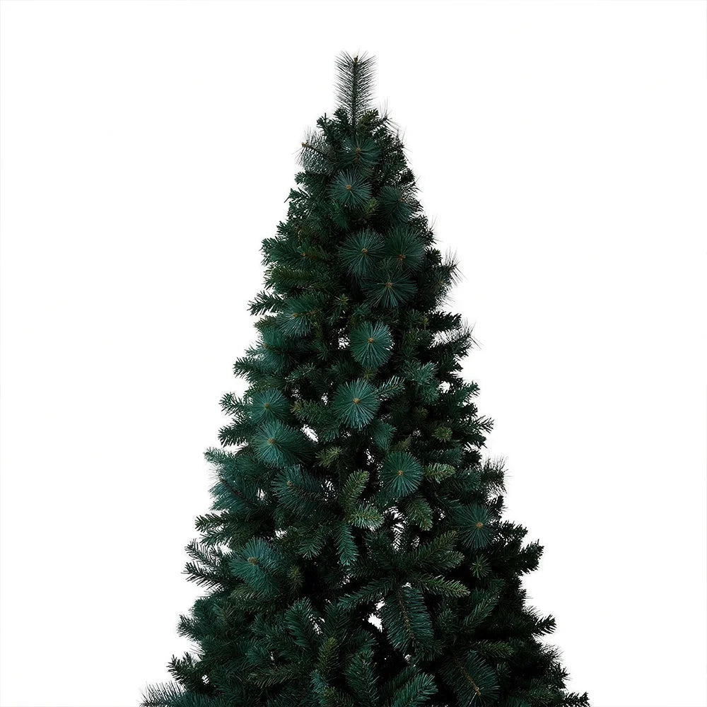 180/210/240cm Pop Up Pre-Lit Christmas Tree,Artificial Pine Needle & PVC Mixed Tree with Iron Base,Easy Setup Holiday Decoration