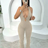 Women Knit Halter Bow Sleeveless Long Jumpsuits 2025 Summer Backless Sexy Outfits Night Club Party One Piece Rompers