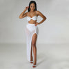 High Waist 2 Piece Bikini Set With Cover Up 2022 Swimsuit Women Print Sleeveless Bathing Suit Beachwear Swimming Biquini New