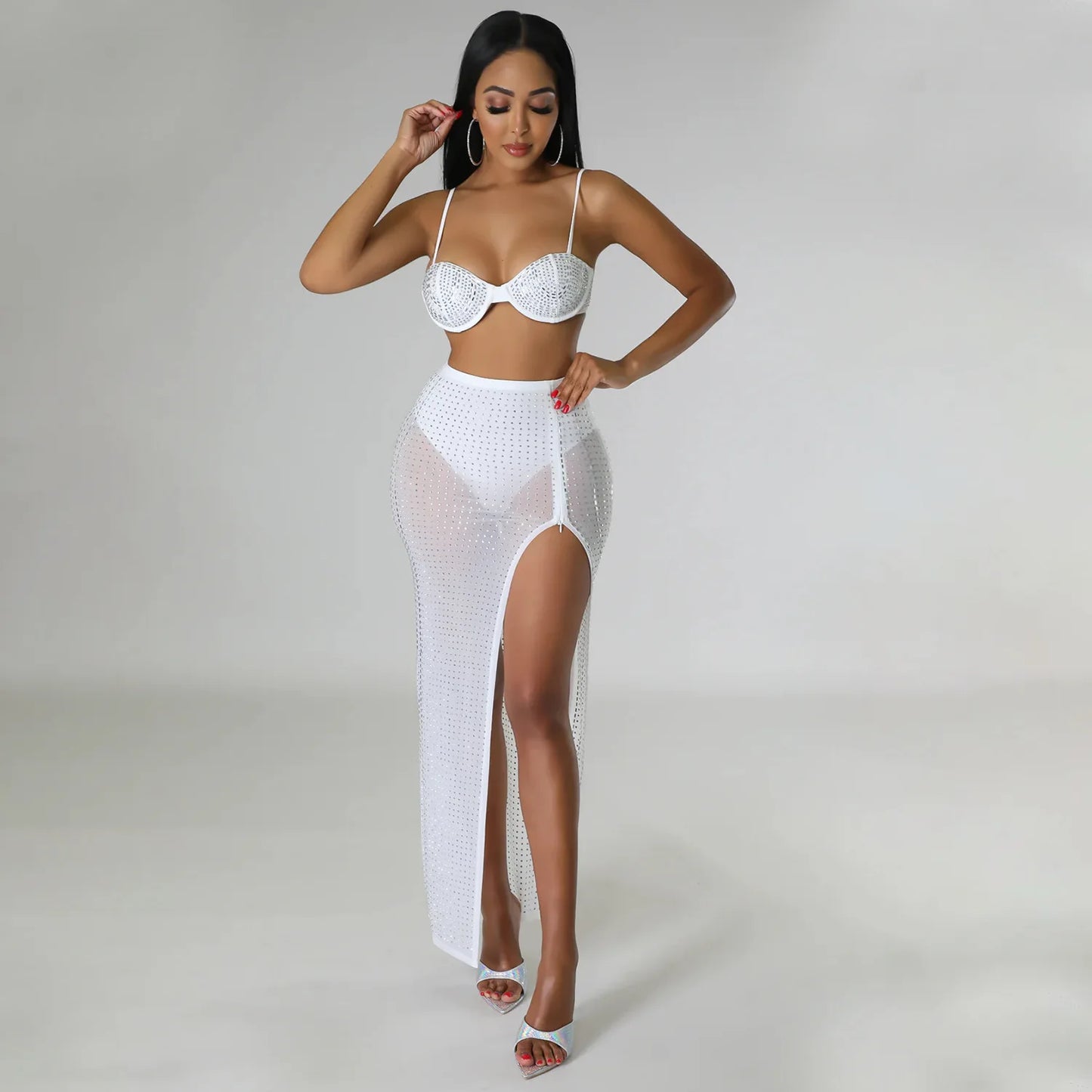 High Waist 2 Piece Bikini Set With Cover Up 2022 Swimsuit Women Print Sleeveless Bathing Suit Beachwear Swimming Biquini New