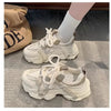 Women's Chunky Sneakers  Breathable Mesh Platform Sports Shoes Woman Fashion Lace Up Thick Sole Casual  Mujer 2024
