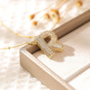 RAKOL Exquisite Copper Gold-plated Zircon Pendant American Minimalist Collarbone Chain 26 A-Z Balloon Letter Necklace For Women