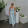Women's 2024 Autumn New Fashion Temperament Hollow Design Strapless Stitching Crinkled Dress