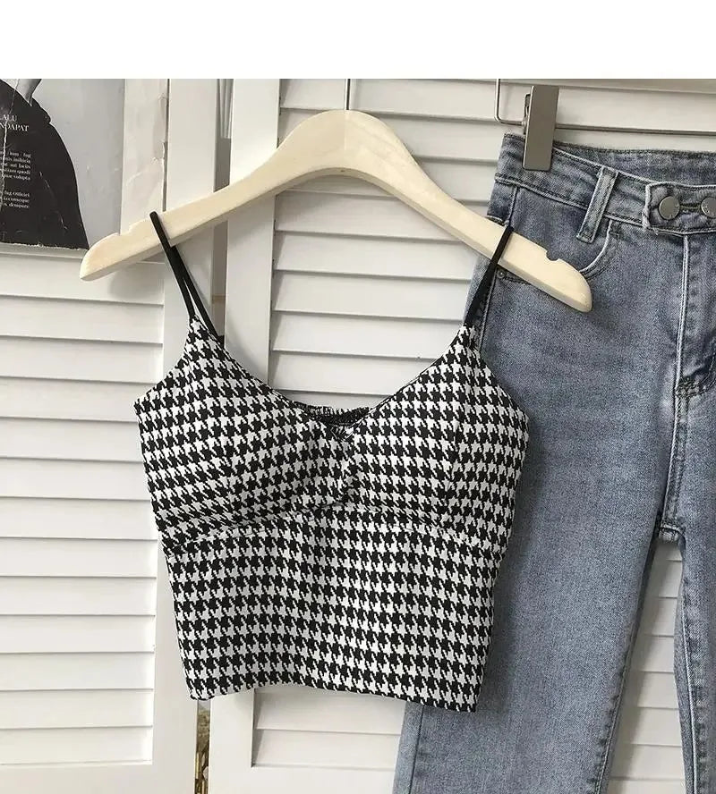 Crop Top Women Sexy Wireless Push Up Padded Tank Top Slim Was Thin Sports Summer Camisole 2023 New