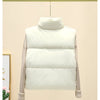 Winter Short Down Sleeveless Vest Women Warm Stand Collar Zipper Jacket Casual Fashion Quilted Cropped Coats Street Outerwears