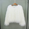 New Autumn Winter Warm Women Faux Fur Coat Loose Black White Pink Plush Coat Female Fur Jacket