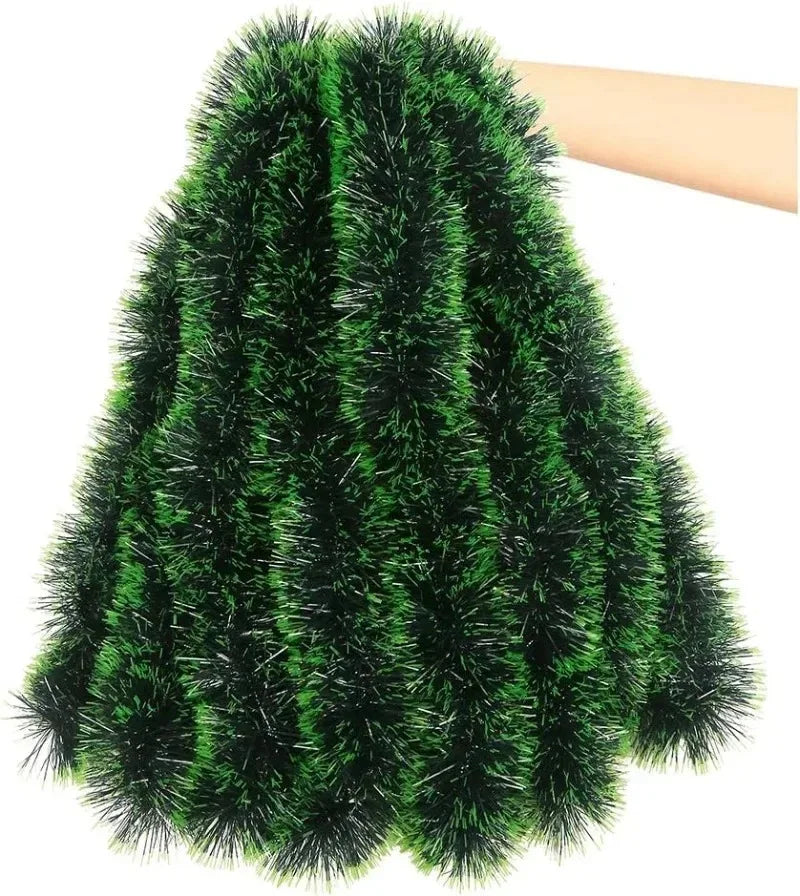 Christmas Green Cane Ribbons Garland DIY Xmas Tree Ornaments Green Cane Ribbons Wreath Hanging Pendent Home Party Decoration