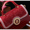 Fashion Diamonds Women Handbags 2023 Red Genuine Leather Lady Shoulder Messenger Bag Crocodile Pattern Portable Shell Tote Bags