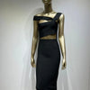Women Summer Sexy Hollow Out Brown Midi Knee Length Bodycon Bandage Dress 2023 Designer Elegant Evening Party Dress Vestido