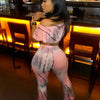 Women Sexy Bodycon 2 Piece Outfits V Neck Zip Up Long Sleeve Crop Top Midi Dress Skirt Set Plus Size Party Club Clubwear