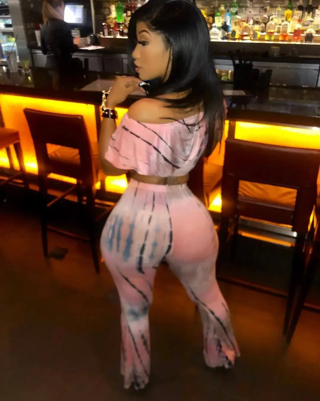 Women Sexy Bodycon 2 Piece Outfits V Neck Zip Up Long Sleeve Crop Top Midi Dress Skirt Set Plus Size Party Club Clubwear