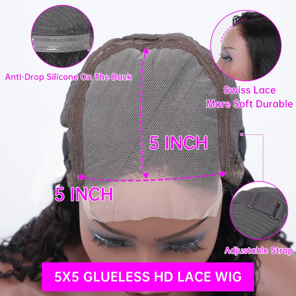 Bob Wig Salt & Pepper Color 13x4 5x5 Hd Lace Closure Wig Body Wave Lace Front Wig PrePlucked 100% Human Hair Lace Frontal Wig