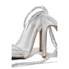 Eilyken CRYSTAL Diamond Thin High Heels Women Sandals Sexy Ankle Cross Strap Lace-Up Square Toe Party Dress Female Shoes