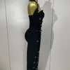 2025 Luxury Shining Diamonds Pearls Sleeveless Bodycon Bandage Long Dress Women Celebrate Evening Party Elegant Birthday Gowns