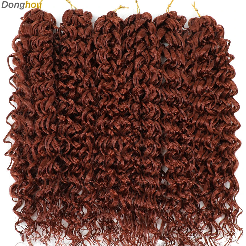 Beach Curl Crochet Hair Gogo Curl Crochet Hair 18 Inch Ombre Brown Blonde Bug Ginger T30 Synthetic Deep Wave Twist Crochet Braid