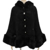 Japanese Liz Sweet Princess Faux Rabbit Fur Cape Coat Women Autumn Winter Fur Jacket Loose Clock Rhinestone Bow Hooded Coat