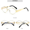 Polygonal Luxury Sunglasses Women Brand Fashion Rhombus Sun Glasses Woman 2024 Retro Vintage Metal Diamond Shades Eyewear