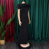 Elegant Long Dresses for Women Off the Shoulder Short Sleeve Mermaid Floor Length Luxury Female Birthday Party Dinner Dress Robe