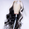 Charisma Black Wigs White Highlight Synthetic Wig Pre Plucked Synthetic Lace Front Wigs For Women Loose Wave Lace Frontal Wig