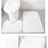 3PCS/set Solid Color Home Carpets Toilet Lid Cover Rugs Kit Non-slip Foot Mat for Bathroom Floor Bath Rug Foot Mat