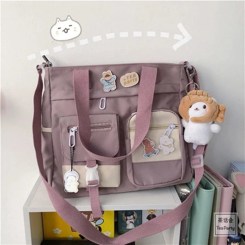 Nylon Waterproof Canvas Women Handbags Shoulder Bag Japanese Ladies Messenger Bag Student School Crossbody Bags for Girl Satchel