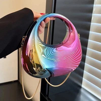 Luxury Designer Evening Clutch Clear Acrylic Women Handbags Fashion Shoulder Bag Half Moon Wedding Purses Party Tote Ladies 2025