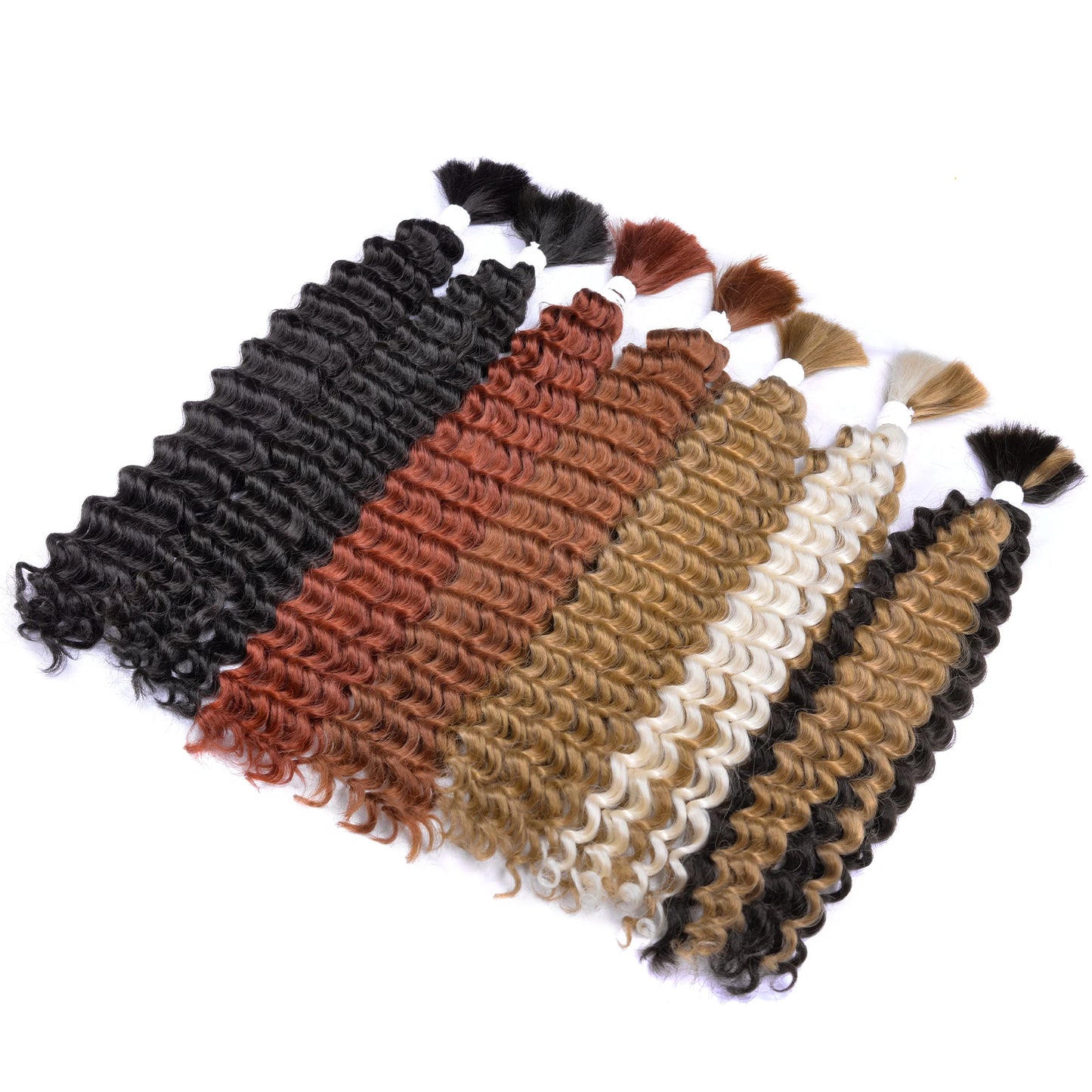 Synthetic Bulk hair for Braiding Wet and Wavy Micro Braiding No Weft Faux Deep Wave Braiding Hair Extensions for Box Boho Braids