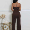 Women Summer Strapless Jumpsuit Sexy One Piece Outfits Cut Out Waist Party Jumpsuit Clothing Lady Full Length Backless Jumpsuits