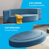 HORGAEO Oval Folding Futon Sofa Bed,Fold Out Sleeper Sofa/Guest Chaise Lounge,Convertible Floor Sofa Mattress