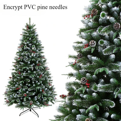 120-300cm Christmas Tree Encrypted PVC Pine Needles Glued White Pine Cones Christmas Tree for Christmas Decoration Ornament