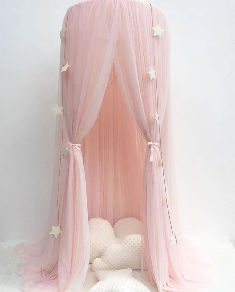 Baby Canopy Mosquito Net Bed Canopy Curtain Bedding Crib Netting Pink Girls Princess Play Tent for Kids Children Room Decoration