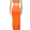 Nibber Sexy Women 2 Piece Set Bandage Ruched Square Collar Bra+Skinny Long Skirts 2025 Summer Vacation Beach Party Trend Suits