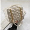 Ladies Fashion Large Capacity Chain Bag Retro Square Tote Bag Diamond Texture Shoulder Crossbody Daily Hundred Underarm Handbag