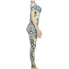 Joskaa Colorful Print Sporty Jumpsuit Women Hipster O-Neck Short Sleeve Skinny Rompers 2025 Summer Fashion Overalls Streetwear