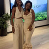 Fashion Yellow Tassel Knitted Sling Midi Dress for Women 2024 Sexy Backless Sleeveless Summer Beach Party Lady Robes