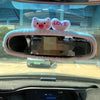 Adorable Rabbit Car Rearview Mirror Cover Cute Creative Korean Character Mirror Cartoon Reversing Decoration Female