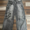 2024 New American Trend Retro Hip-hop Embroidery Pattern Baggy Jeans For Men And Women Y2K Harajuku Gothic Wide Pants Streetwear