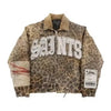 Vintage Leaves Camouflage Jeans Jacket Two Piece Set Y2K Suit Men Letters Rhinestone Sequins Oversized Coat Baggy Jeans Clothing