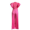 White Blue Yellow Red One-piece Short Sleeve Overalls For Women Pants Jumpsuit Wedding Evening Party Clothing Plus Size Bodysuit