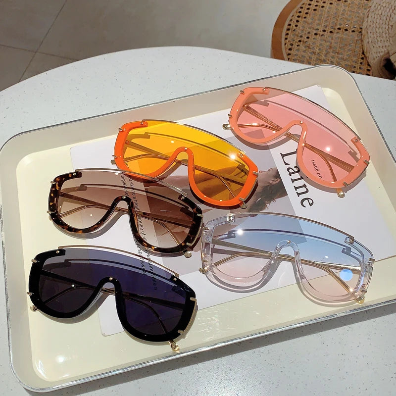 KAMMPT Y2k Stylish Women Sunglasses Fashion Gradient Outdoor Sports Shades Trendy Luxury Brand Design Futuristic Men Sun Glasses