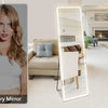JHK Led 64"x21" Full Length Mirror Standing Hanging or Wall-Mounted Mirrors with Stand Aluminum Alloy Frame For Living Room