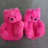 Cute Teddy Bear Plush Winter Slippers Wrapped in Heels Fun Indoor Floor Shoes Women's Gift Warm and Soft Cartoon Plush Animal Sl